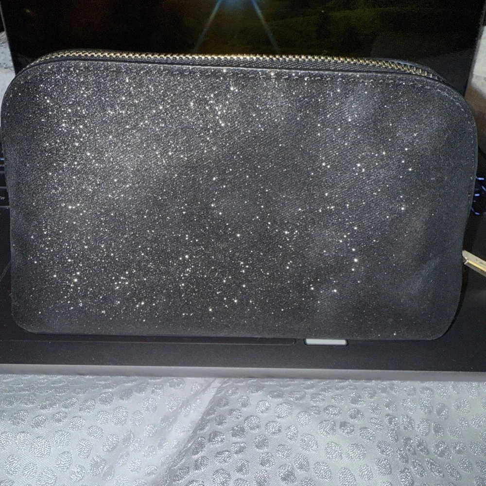 KATE SPADE DOME COSMETIC BAG BLACK‎ SPARKLE *Super Cute* B9